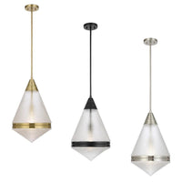 Harnon Pendant Light in Antique Gold, Black or Nickel