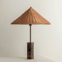 Hikari Marble Table Lamp with Rattan Shade