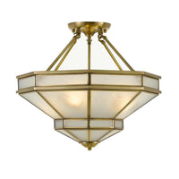 Howard Close to Ceiling Light 4Lt in Antique Brass/Frost HOWARD-CTC50-AB