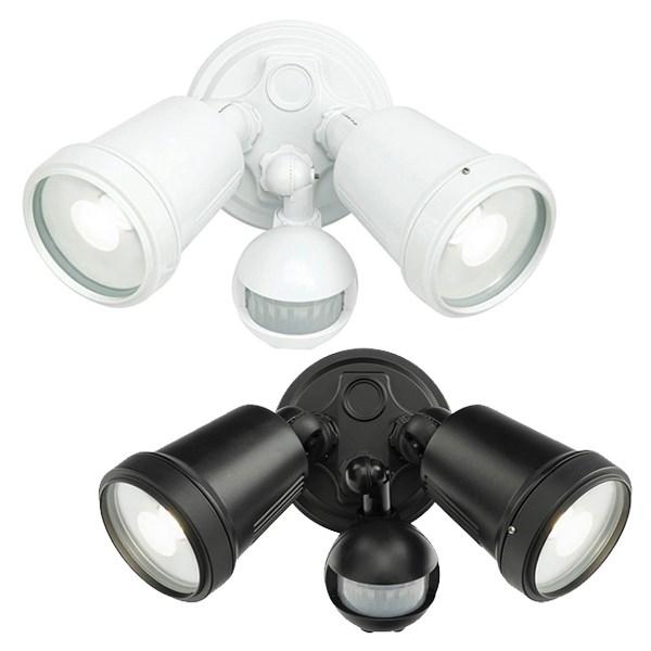 Hunter Twin LED Flood Light CCT with Sensor 22w in White or Black-20625/05-The Lighting Outlet-product-view