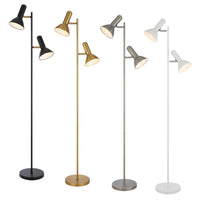 Hyvik Floor Lamp 2Lt in Black, Brass, Nickel or White HYVIK-FL2