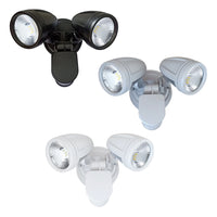 Illume Twin Outdoor LED Spot Light with Sensor 20w in Black, Silver or White ILLUME-EX2S