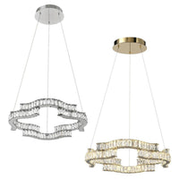 Jura 1 Tier LED Pendant Light CCT 50w in Chrome or Gold