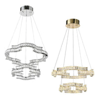 Jura 2 Tier LED Pendant Light CCT 100w in Chrome or Gold