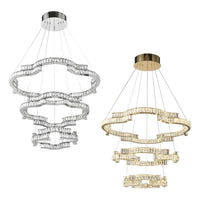 Jura 3 Tier LED Pendant Light CCT 180w in Chrome or Gold JURA-PE3T