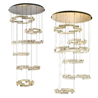 Jura 6 Tier LED Pendant Light CCT 360w in Chrome or Gold JURA-PE6T