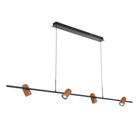 Kindle Pendant Light 4Lt in Black / Wood KINDLE-PE4-BK