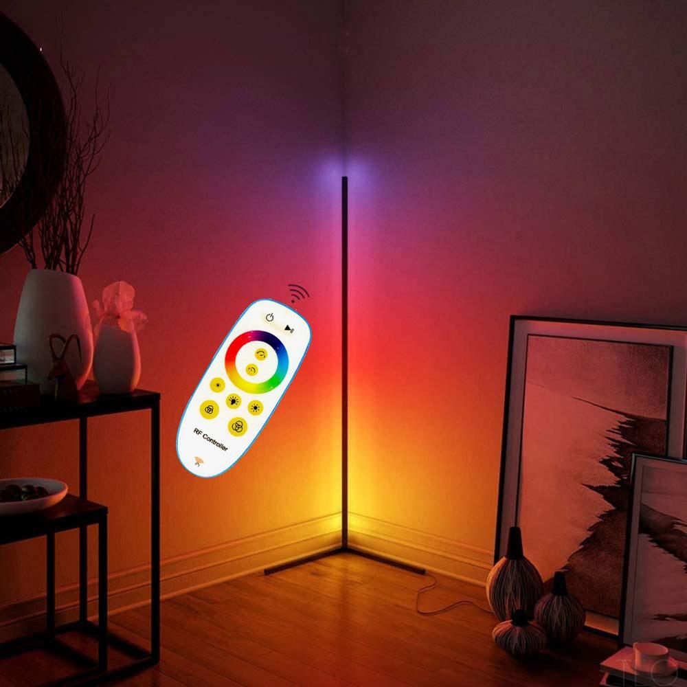 LED RGBW Corner Floor Lamp with Remote Warm White and Colours-PL-Lamp-RGB-The Lighting Outlet-product-view