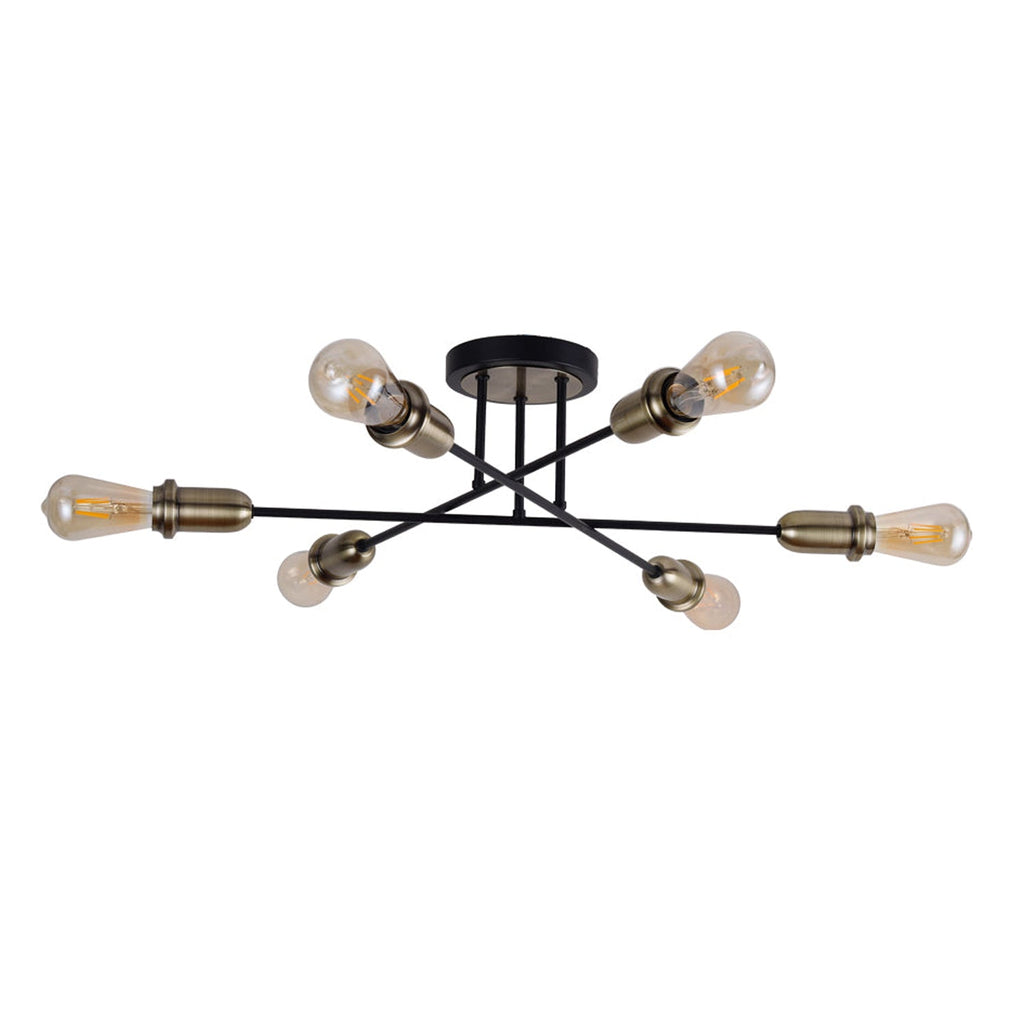 Black and brass flush deals mount ceiling light