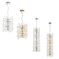 Lerida Vertical Pendant Light 6Lt/12Lt in Chrome or Gold
