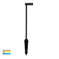 Lindri LED Bollard Spike Light 5w Tri Colour in Black Havit Lighting - HV1517T-BLK-24V