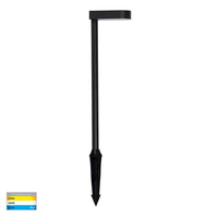 Lindri LED Bollard Spike Light 7w Tri Colour in Black Havit Lighting - HV1518T-BLK-24V