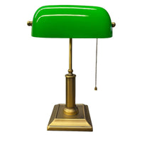 Bankers Lamp with Glass Green Shade in Antique Bronze LuxBank-AB