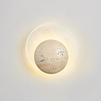 Maru Travertine Stone & Glass Wall Sconce