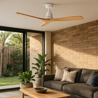CLEARANCE 52" Mallorca DC Ceiling Fan Matt White/Natural