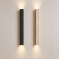 Moss Traventine Up/Down Wall Light Square in Natural Stone or Black Stone