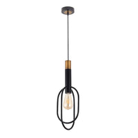 Marvin Pendant Light Oval in Black and Gold