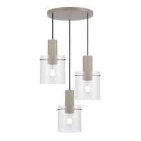 Mika Pendant Light 3Lt in Grey