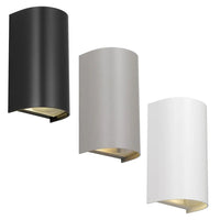 Miro 2 Outdoor Up/Down Wall Light in Black, Grey or White
