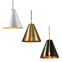 Monte Carlo Pendant Light Large in Brass, White and Brass or Black and Brass