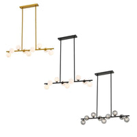 Moran Pendant Light 9Lt in Antique Gold/Opal, Black/Opal or Black/Smoke