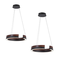Orah LED Pendant Light 600mm/800mm in Walnut & Black