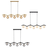 Orton Pendant Light 7Lt in Antique Gold, Black