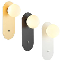 Ovalis Indoor Wall Light with Switch in Gold, Black or White OVALIS1-3