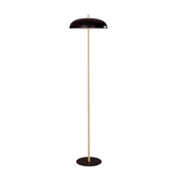 Paraguas Floor Lamp in Black Dome / Brass Rod PARAGUAS-F1