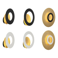 Pelzer Indoor LED Wall Light Small, Medium, Large in Black/Gold or White/Gold