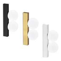 Ping Pong Indoor LED Wall Light 2Lt in Black, Brass or White