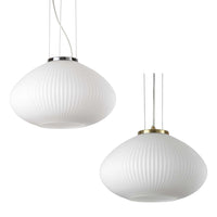 Plisse' Pendant Light ø350mm in Chrome or Satin Brass
