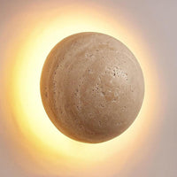 Pulse Round Shadow Indoor Wall Light in Natural Stone
