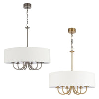 Shiron Pendant Light 6Lt in Nickel, Brass
