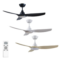 48" Skyfan DC Ceiling Fan Black, White, Light Oak with Light SKY1203-L Ventair
