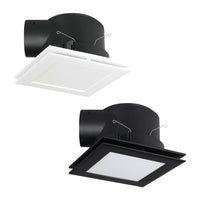 Samba Square Exhaust Fan with LED Light in White or Black