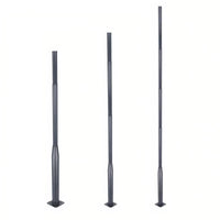 Sectional Steel Pole 2.5m, 3.5m, 5m in Black