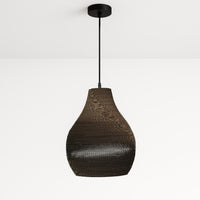 Solis Pendant Light Cone Hand Crafted Recycled Cardboard in Natural