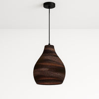 Solis Pendant Light Cone Hand Crafted Recycled Cardboard in Brown