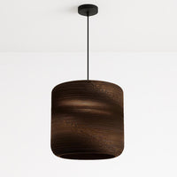 Solis Pendant Light Cylinder Hand Crafted Recycled Cardboard in Brown