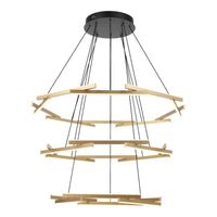 Tarson 3 Tier LED Pendant Light in Black & Gold