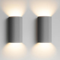 Terra Curved Indoor Up/Down Wall Light in Concrete Grey