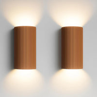 Terra Curved Indoor Up/Down Wall Light in Concrete Terracotta