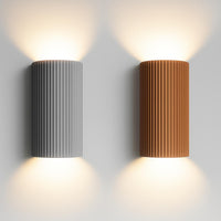 Terra Curved Indoor Up/Down Wall Light in Concrete Grey or Concrete Terracotta