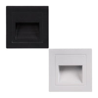 Trin Recessed LED Step Light Square 3w in Black or White Havit Lighting - HV3112T