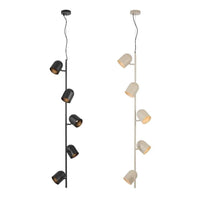 Turin Pendant Light 5Lt in Black or Khaki