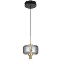 Volen LED Pendant Light in Black/Smoke