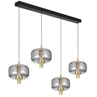 Volen Bar LED Pendant Light 4Lt in Black/Smoke