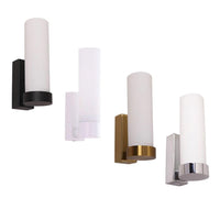 Vara Tubular Opal Glass Indoor Wall Light in Black, White, Brass or Chrome VARA5-8