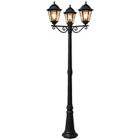 Vintage 3 Light Pole Lantern Coach Light in Black - Eurotech - LPL6303
